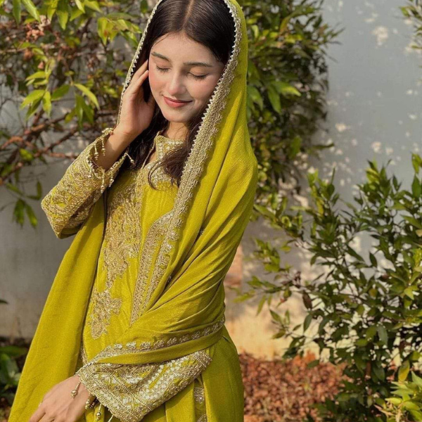 Pure Silk Top Plazzo & Dupatta Set