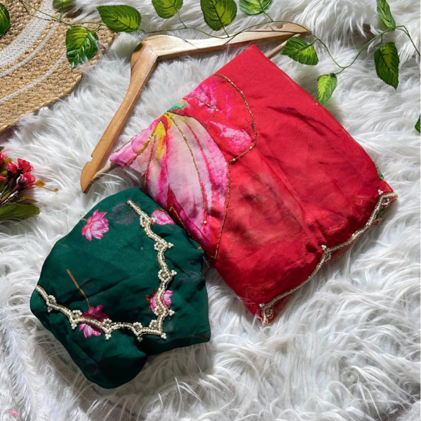 Pure soft georgette silk saree with beautiful digital prints flower