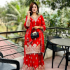 Red Sharara Set