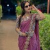 Heavy Banarasi Crush Embroidered Saree Set