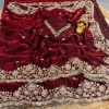Premium Fendy Satin Silk Saree with Embroidered Blouse